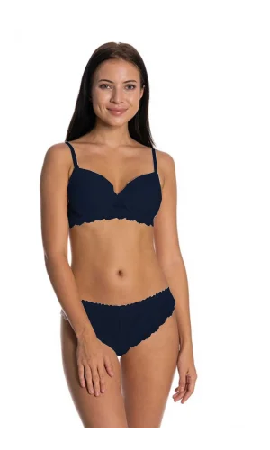 Dolgusuz Full Dantelli Sütyen Takımı Lacivert
