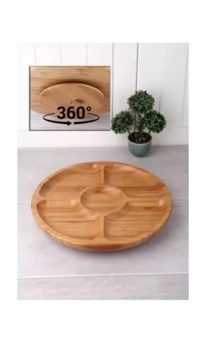 Döner Bambu Sunum Tabağı 5 Bölmeli 25 Cm Royaleks-DS2525