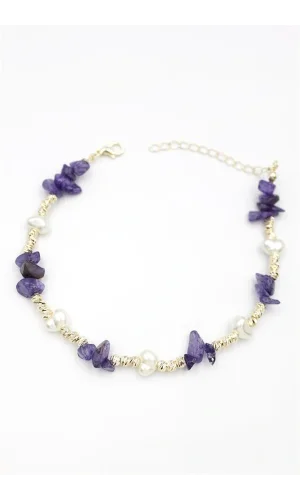 Dorika Taş Halhal - Mor