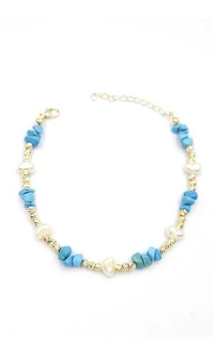 Dorika Taş Halhal - Turkuaz