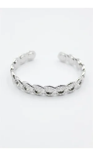 Düğme Bilezik - Gümüş