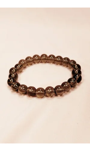 Dumanlı Kuvars Doğal Taş Bileklik Kutulu