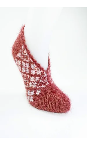 El Örgüsü Kışlık Şık Kadın Yün Patik D1