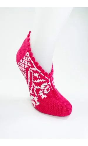 El Örgüsü Kışlık Şık Kadın Yün Patik D11