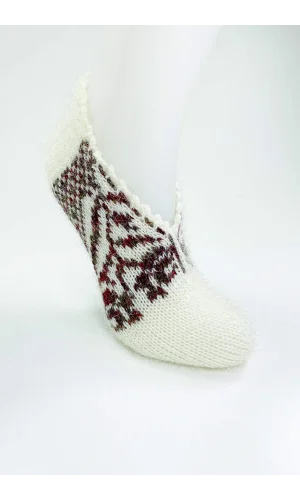 El Örgüsü Kışlık Şık Kadın Yün Patik D3