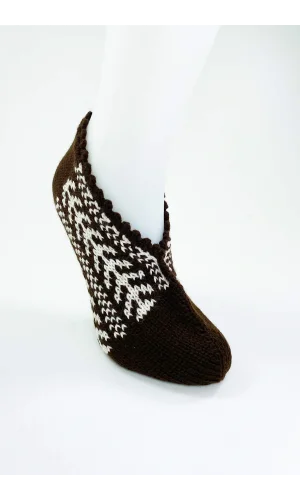 El Örgüsü Kışlık Şık Kadın Yün Patik D8