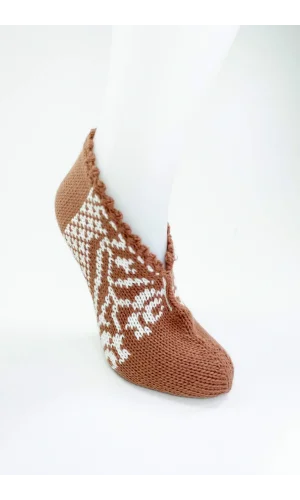 El Örgüsü Kışlık Şık Kadın Yün Patik D9