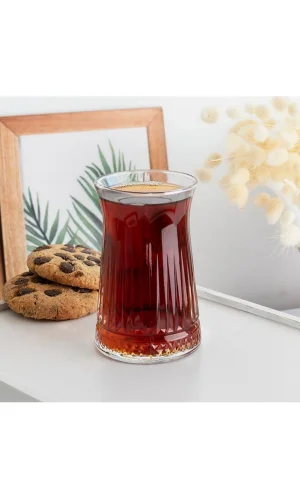 Elegance Desenli Cam Çay Bardağı Seti 150 ml 6lı Royaleks-81310