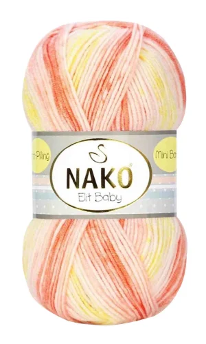 Elit Baby Mini Batik Bebe El Örgü İpi Turuncu Sarı 32430