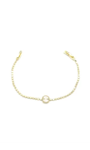 Ezme Zincir Daire Bileklik - Altın