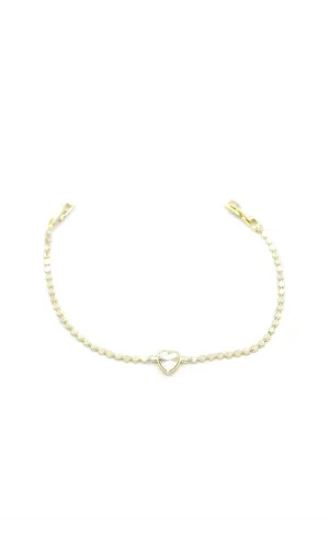 Ezme Zincir Kalp Bileklik - Altın