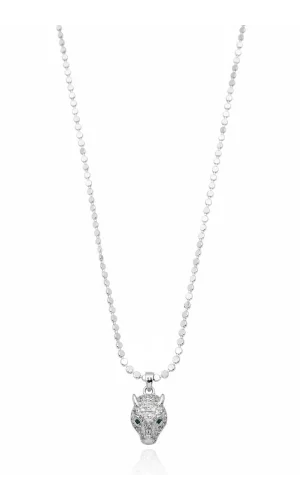 Ezme Zincir Leopar Kolye - Gümüş