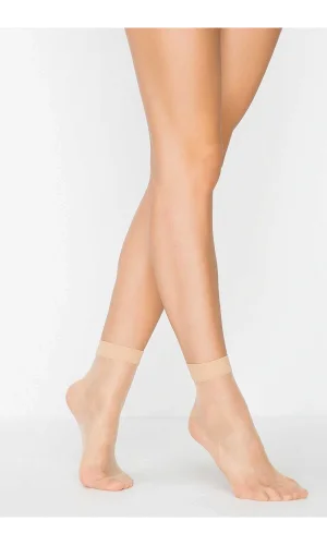 Fit 15 Soket Ince Parlak Kısa Çorap Açık Ten