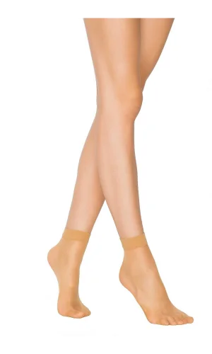 Fit 15 Soket Ince Parlak Kısa Çorap Ten