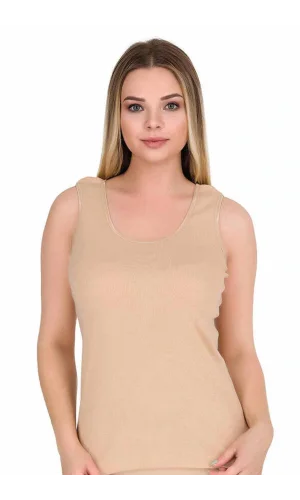 Geniş Askılı Elestan Likralı Kadın Atlet Ten 2127B