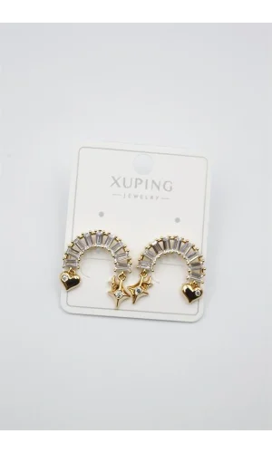 Gökkuşağı Taşlı Küpe - Altın