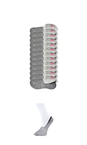 Gri Kadın Babet Çorap 12 çift