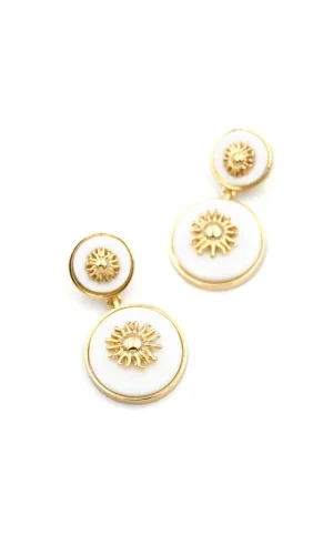 Güneş Küpe - Beyaz