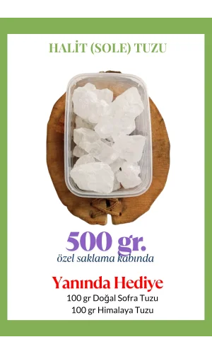 Halit Kristal Himalaya Tuzu 0,5 Kg. Berrak Kristal Tuz - Kristal Sole Tuzu Halit Tuz 500 Gr. - HEDİYELİ
