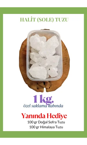 Halit Kristal Himalaya Tuzu 1 Kg. Berrak Kristal Tuz - Kristal Sole Tuzu Halit Tuz 1000 Gr. - HEDİYELİ