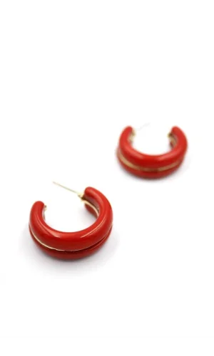 Halka Küpe - Kırmızı