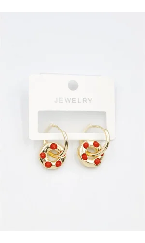 Halka Küpe - Kırmızı