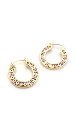 Halka Nazar Küpe - Altın