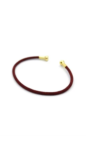 Hasır Pndr Bileklik - Bordo