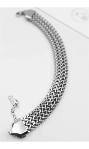 Hasır Zincir Bileklik - Gümüş