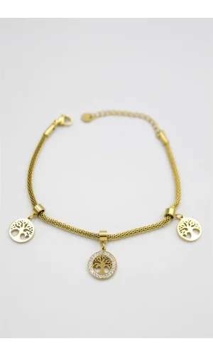 Hayat Ağacı Charm Bileklik - Altın