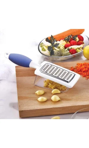 Hazneli Rende Saplı Çift Yönlü Sarımsak Peynir Meyve Sebze El Rendesi Royaleks FR-166