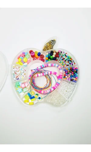 Hobi Takı Tasarım Seti Boncuk Harf Gülen Surat Temalı Klipsli Full Set