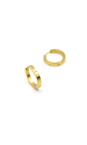 İnce Taşlı CRT Küpe - Altın