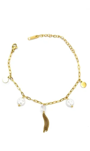 İnci Bileklik - Altın