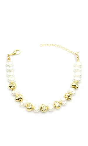 İnci Bileklik - Altın