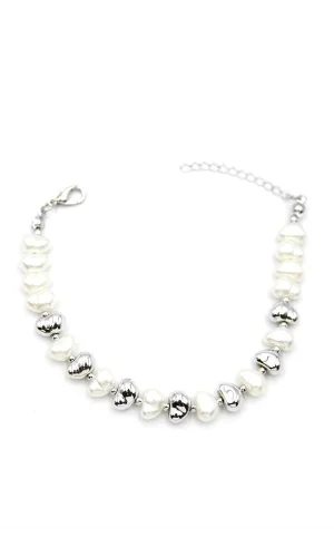 İnci Bileklik - Gümüş