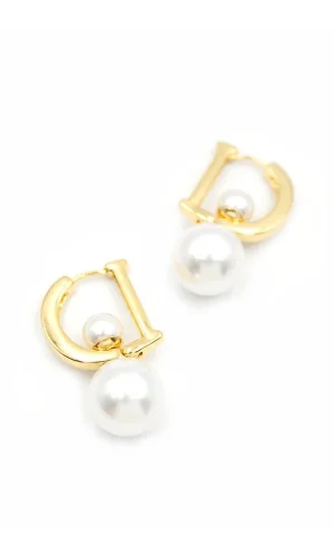 İnci D Küpe - Altın