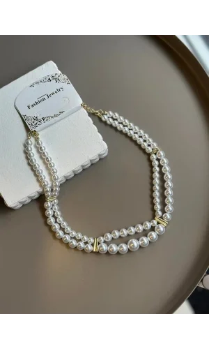 İnci Kolye - Altın