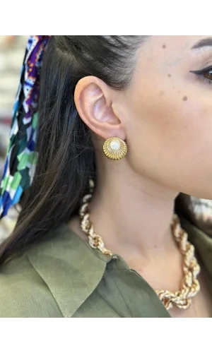 İnci Küpe - Altın