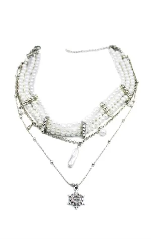 İnci Tasma Kolye - Gümüş