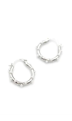 İncili Halka Küpe - Gümüş