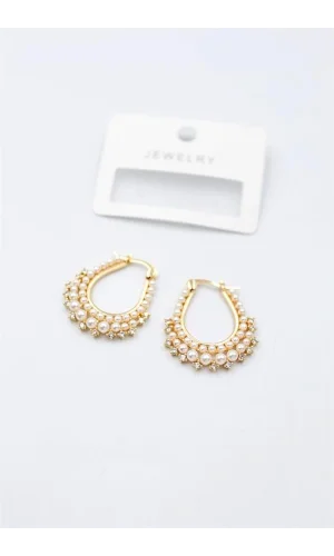 İncili Küpe - Altın