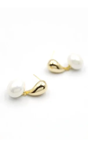 İncili Küpe - Altın