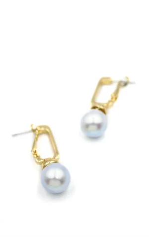 İncili Küpe - Mavi