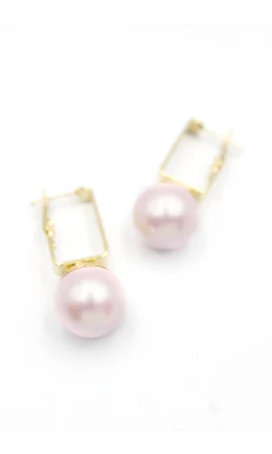 İncili Küpe - Pembe