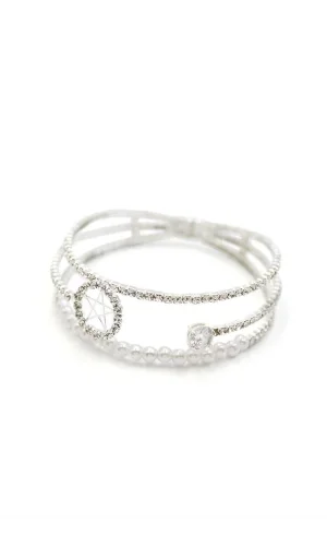 İncili Su Yolu Bileklik - Gümüş