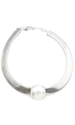 İncili Tasma Kolye - Gümüş