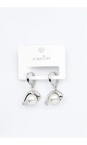 İncili Yunus Küpe - Gümüş