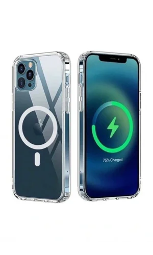 Iphone 13 Kılıf Kamera Lens Korumalı Magsafe Destekli Şeffaf Darbe Emici Sert Kapak