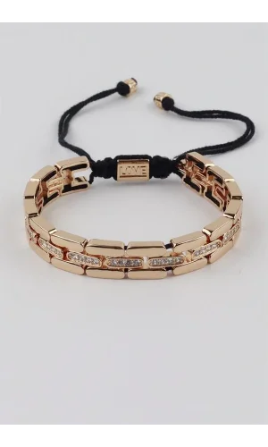 İpli Çelik Bileklik - Altın